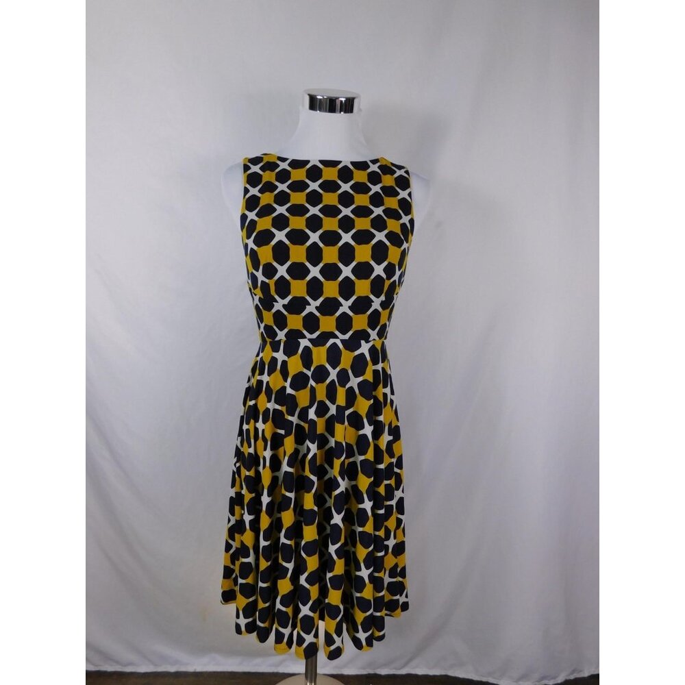 Dm Collection Dress Womens 4P Multicolor Geometric Sleeveless Fit & Flare Knit